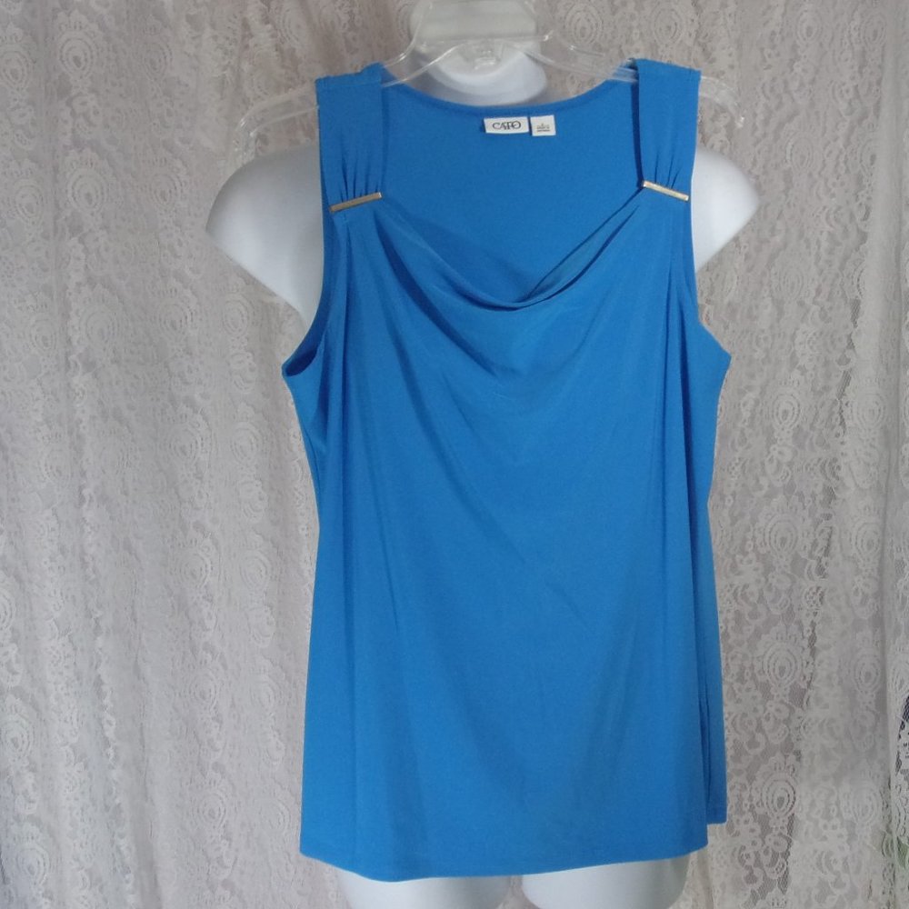 Cato Top Blouse Gold Hardware Shell NWOT
